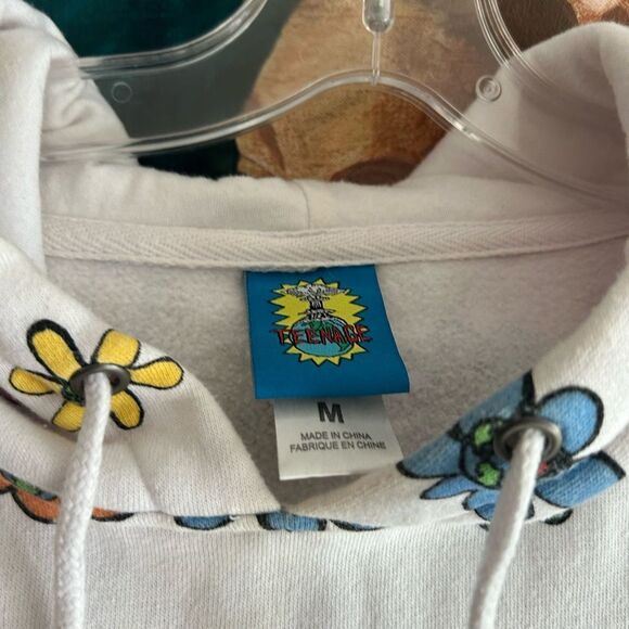 Teenage Colorful Bored Floral Print Hoodie M - Picture 4 of 16